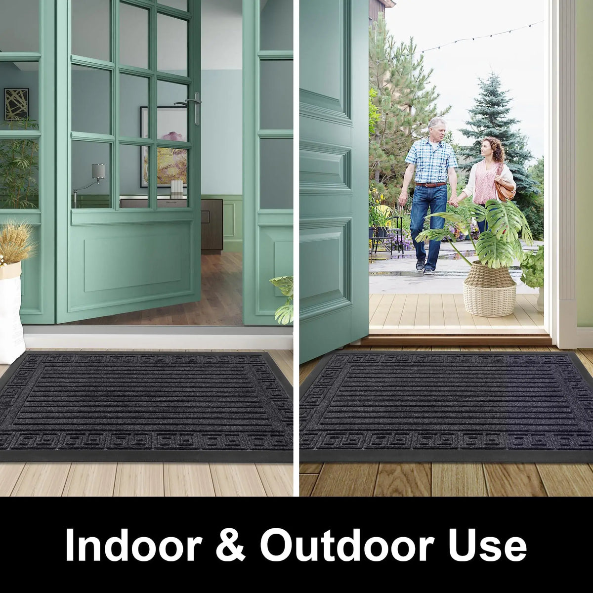 Architectural Ribbed Border Entry Rug | Ventumra