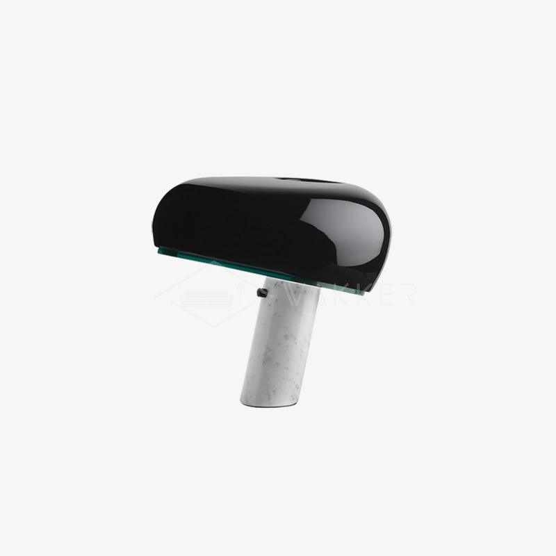 Vestra Marble Table Lamp With Enamelled Metal Reflector And Carrara Base