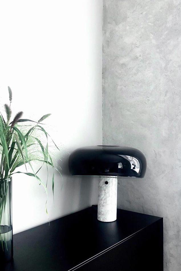 Vestra Marble Table Lamp With Enamelled Metal Reflector And Carrara Base