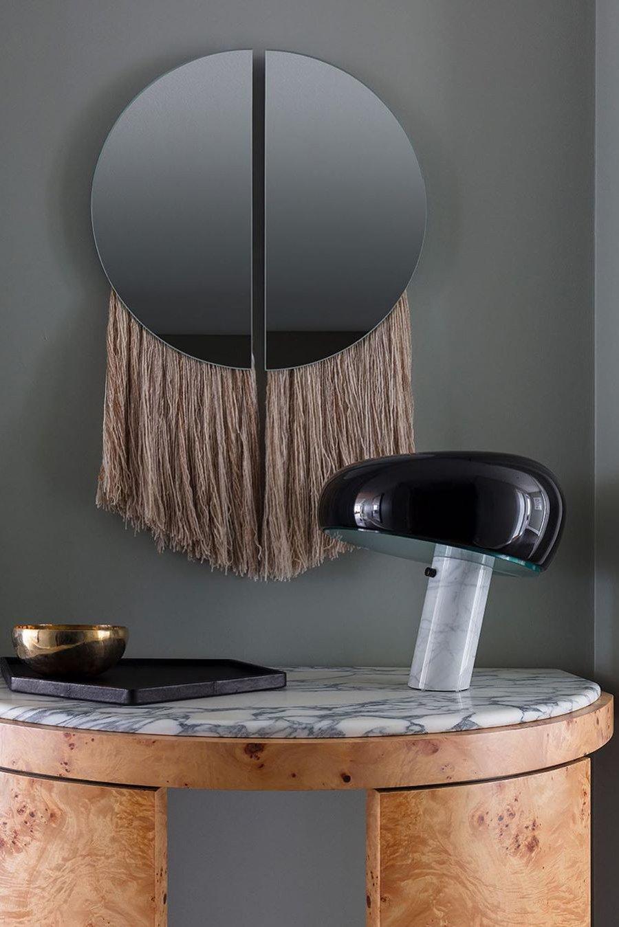 Vestra Marble Table Lamp With Enamelled Metal Reflector And Carrara Base