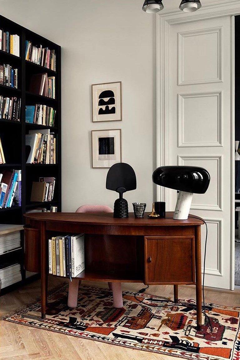 Vestra Marble Table Lamp With Enamelled Metal Reflector And Carrara Base
