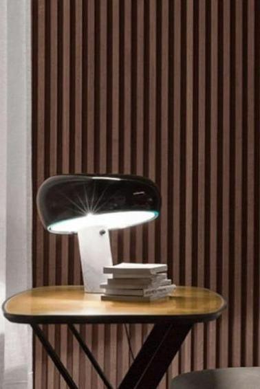 Vestra Marble Table Lamp With Enamelled Metal Reflector And Carrara Base