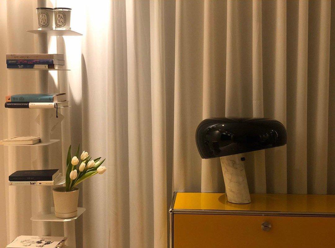 Vestra Marble Table Lamp With Enamelled Metal Reflector And Carrara Base