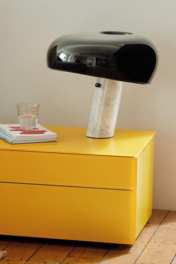 Vestra Marble Table Lamp With Enamelled Metal Reflector And Carrara Base