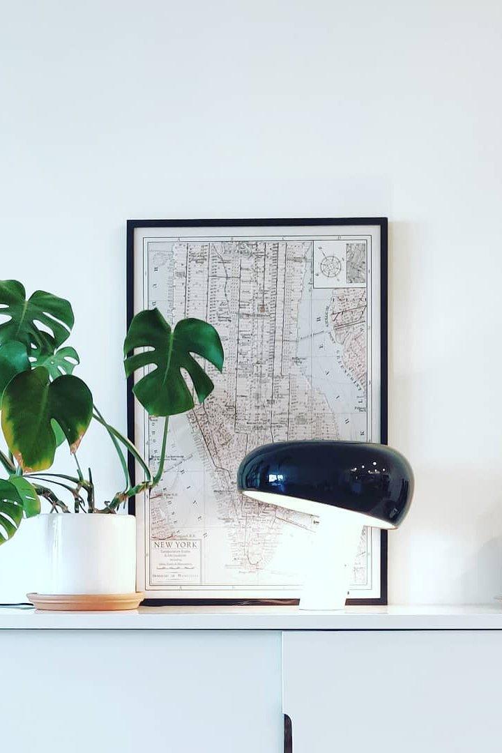Vestra Marble Table Lamp With Enamelled Metal Reflector And Carrara Base