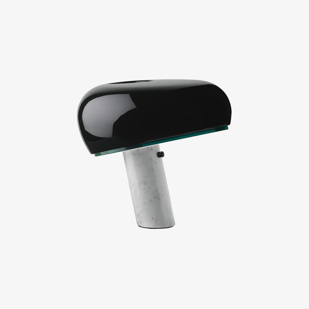 Vestra Marble Table Lamp With Enamelled Metal Reflector And Carrara Base