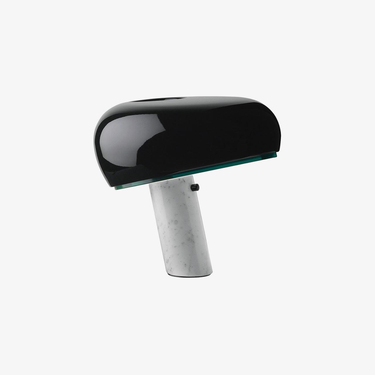 Vestra Marble Table Lamp With Enamelled Metal Reflector And Carrara Base