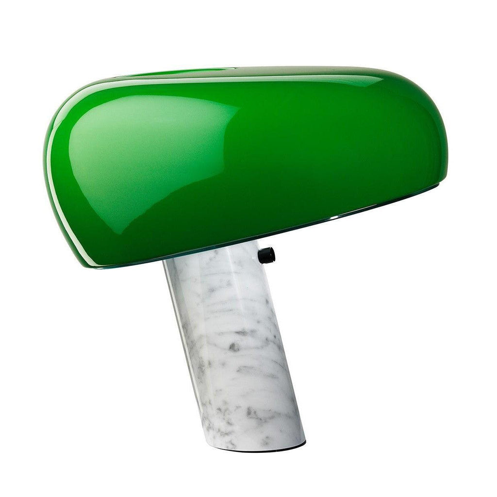 Vestra Marble Table Lamp With Enamelled Metal Reflector And Carrara Base