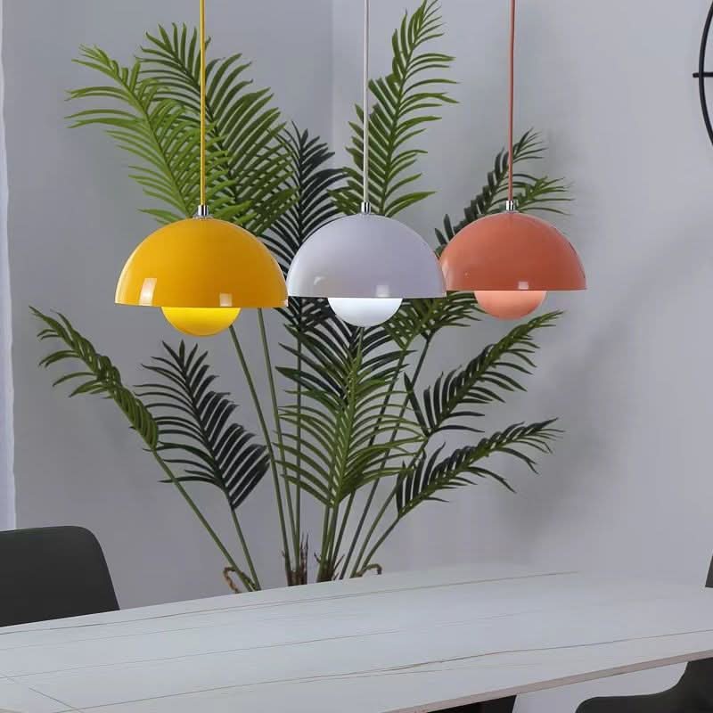 Elegant Pendant Lamp — Curved Translucent Shade, Soft Diffuse Light