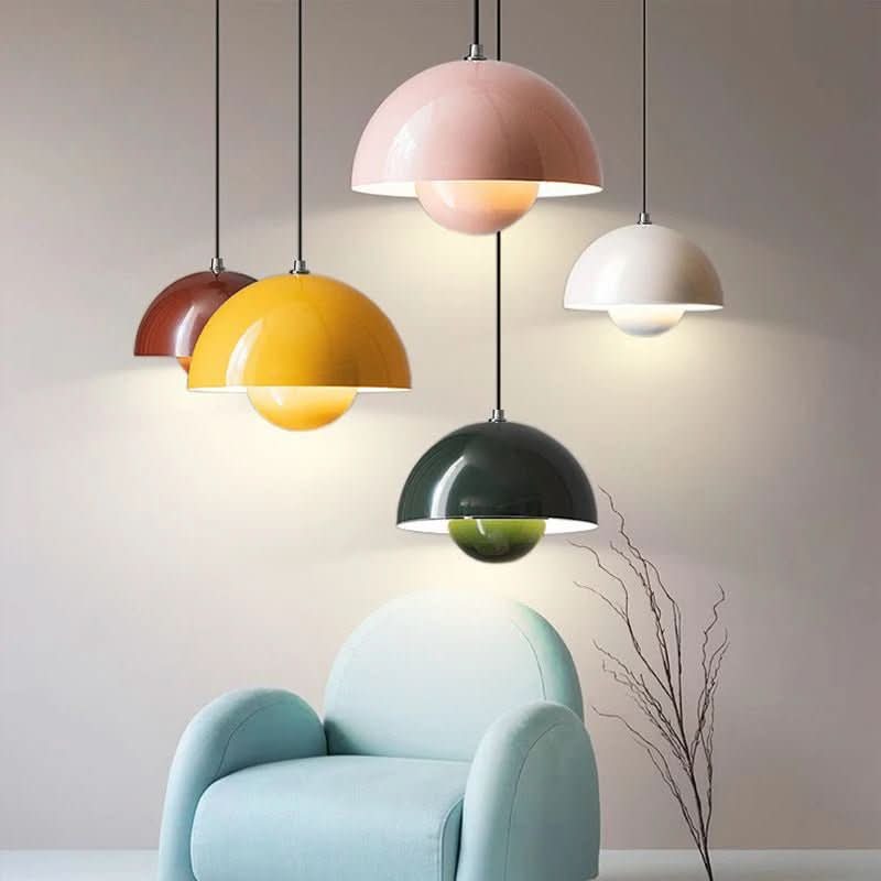 Elegant Pendant Lamp — Curved Translucent Shade, Soft Diffuse Light