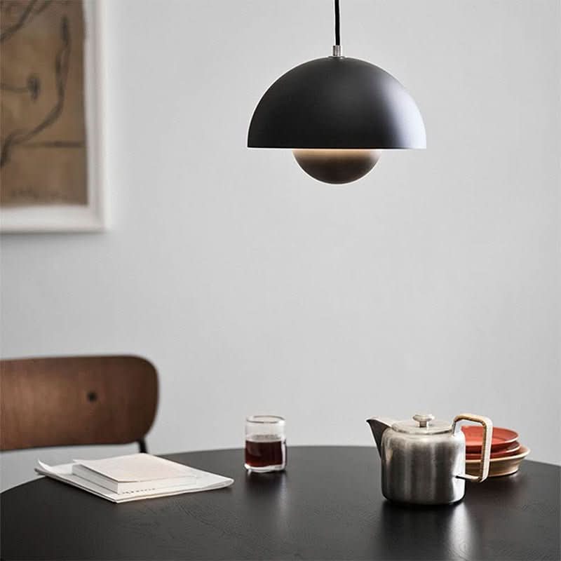 Elegant Pendant Lamp — Curved Translucent Shade, Soft Diffuse Light