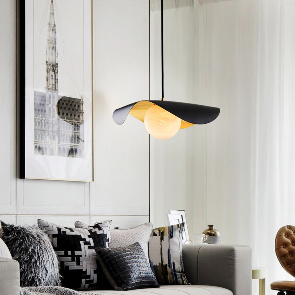 Virello Spanish Marble Pendant Light With Modern Metal Finish