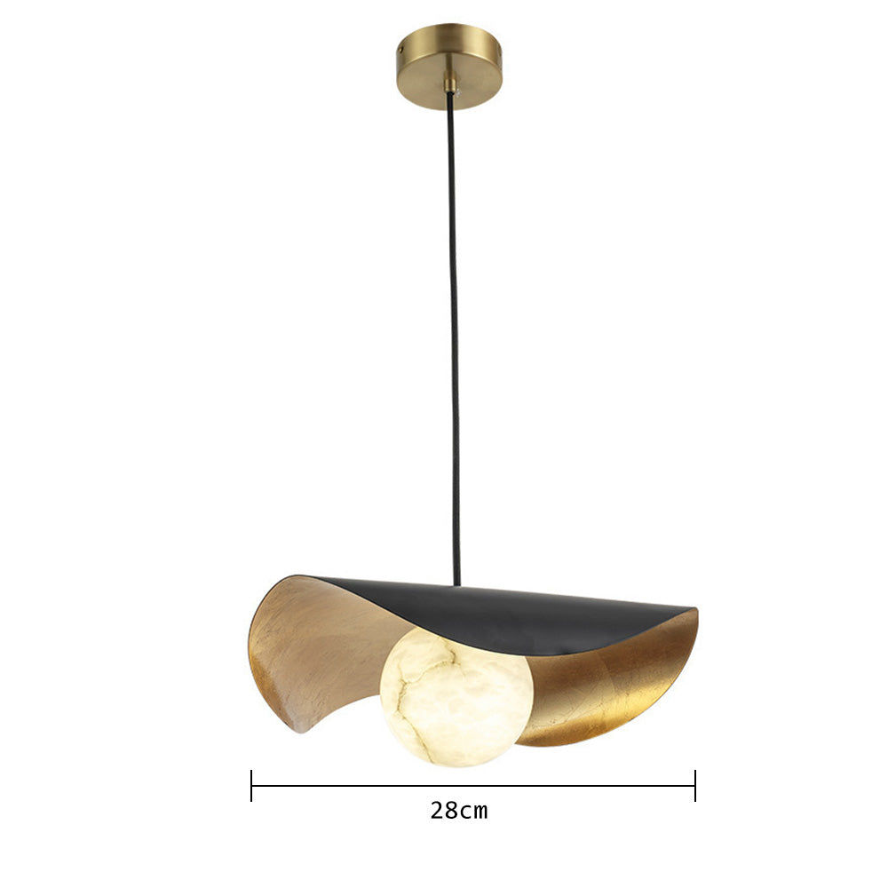 Virello Spanish Marble Pendant Light With Modern Metal Finish