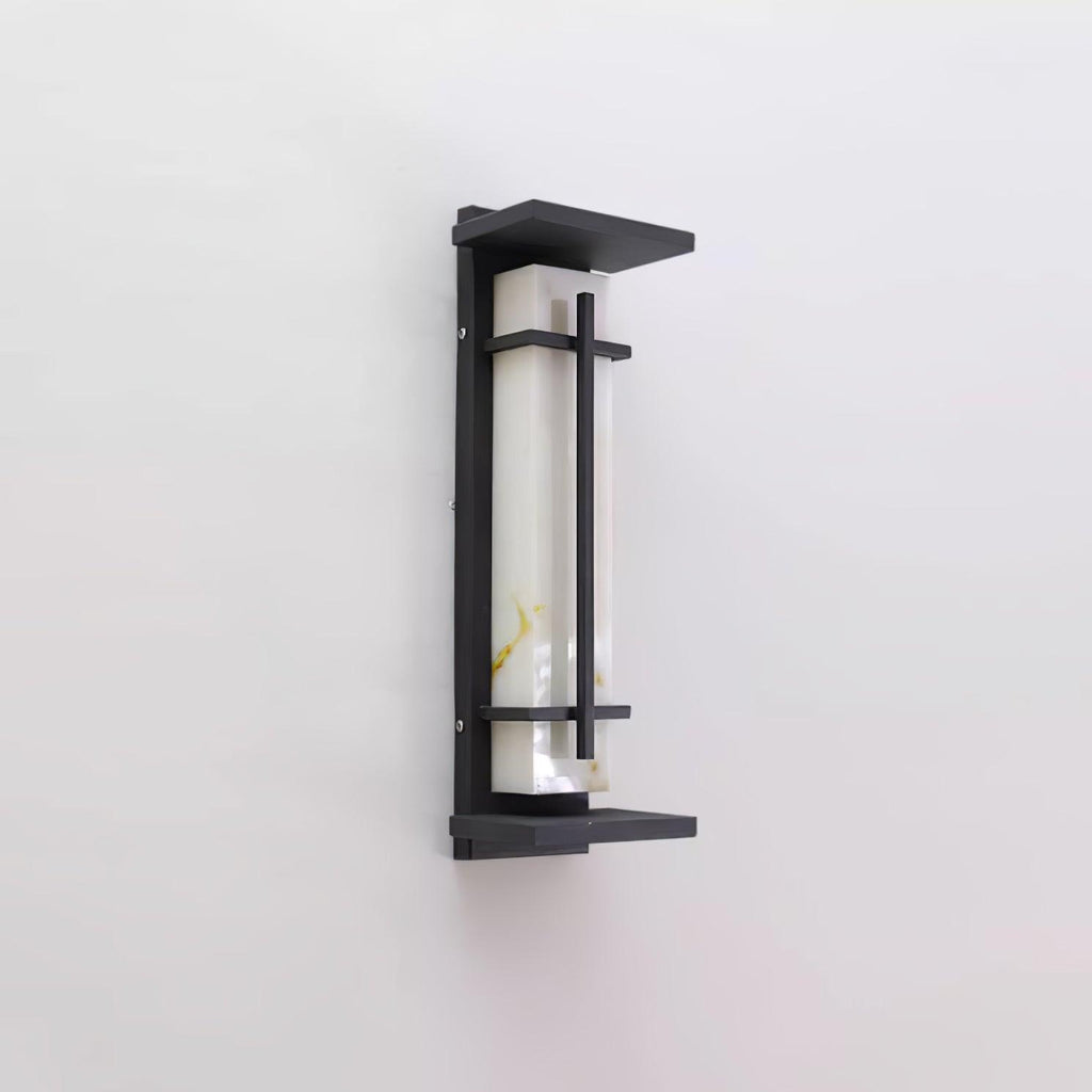 Ray Square utendørs vegglampe i imitert alabast, vanntett | ventumra