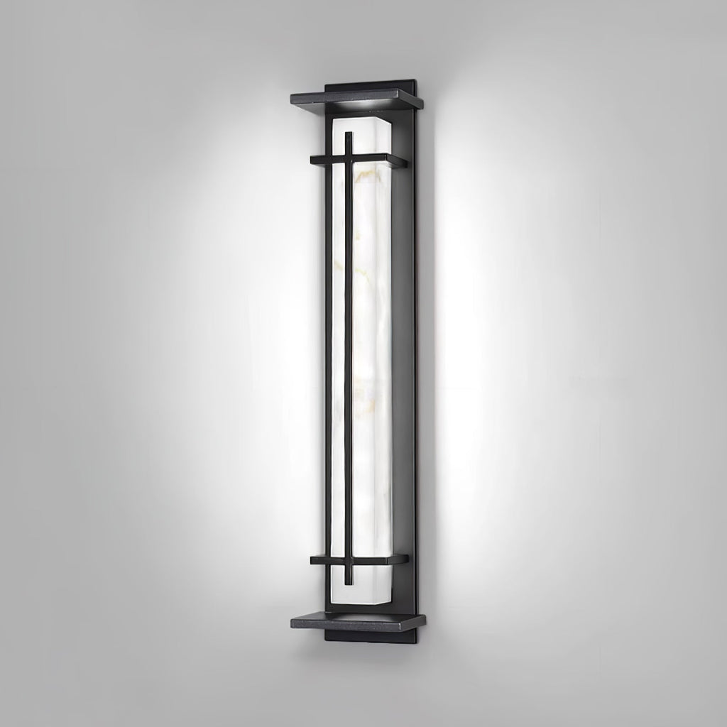 Ray Square utendørs vegglampe i imitert alabast, vanntett | ventumra