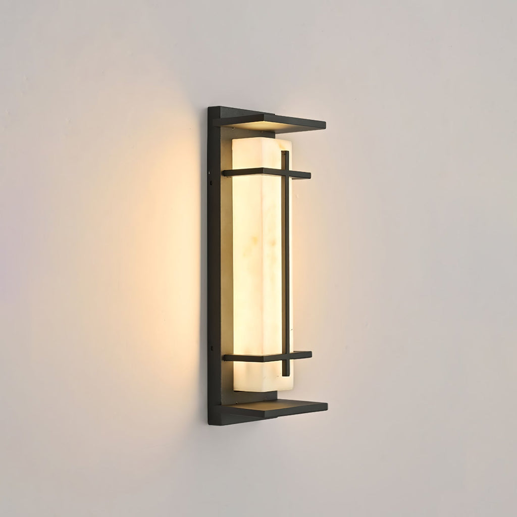 Ray Square utendørs vegglampe i imitert alabast, vanntett | ventumra