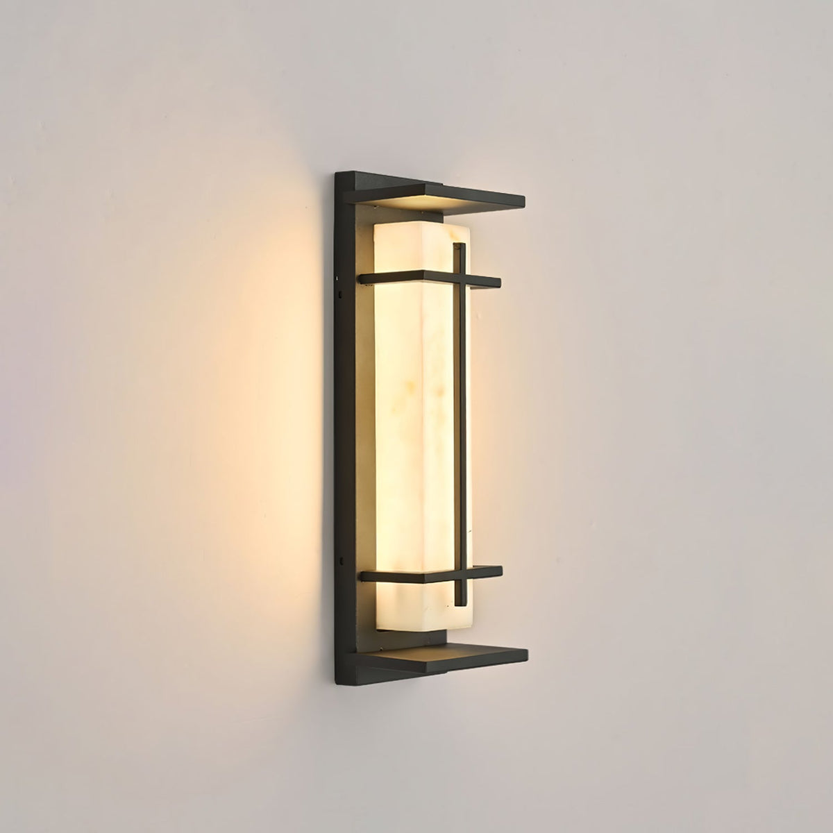 Ray Square utendørs vegglampe i imitert alabast, vanntett | ventumra