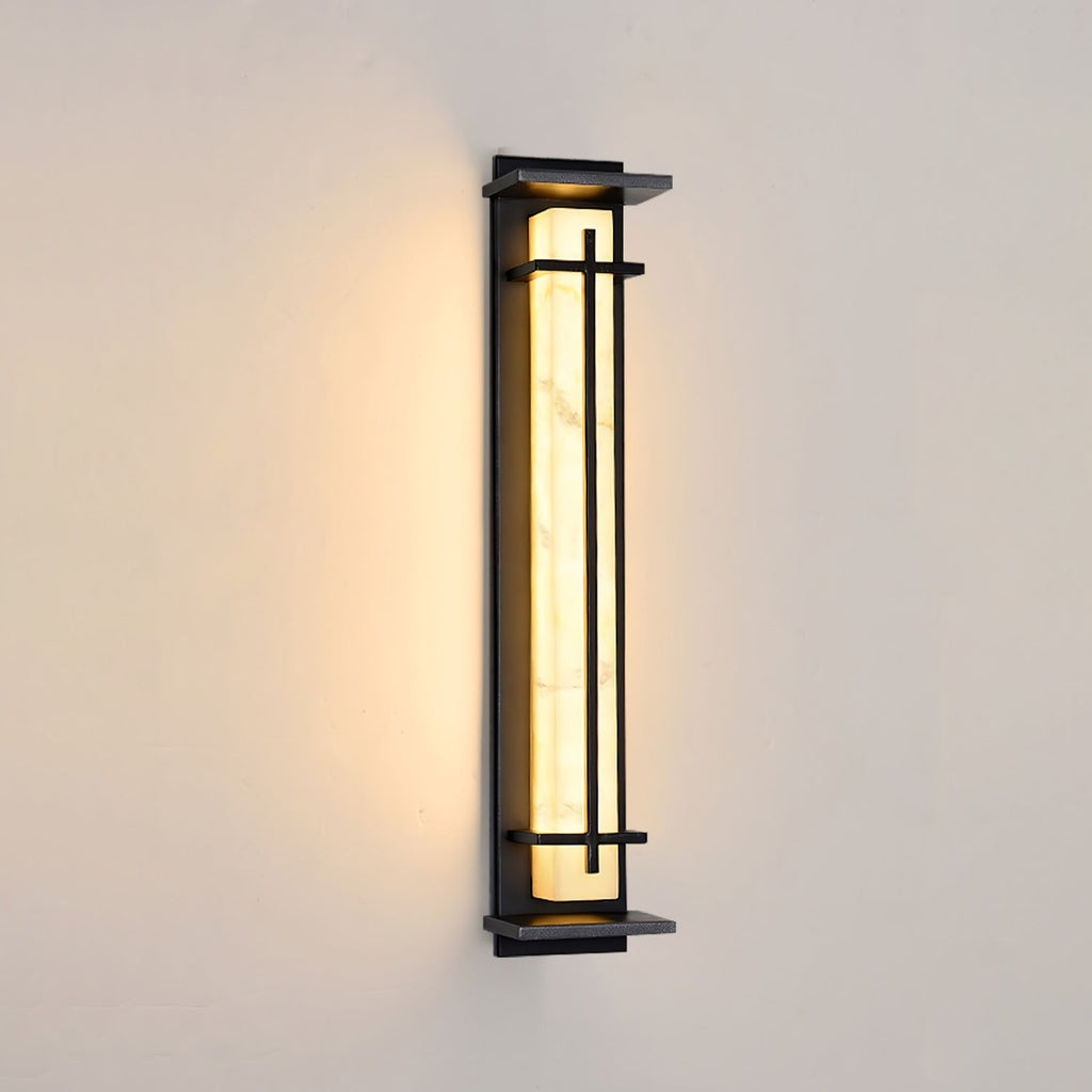 Ray Square utendørs vegglampe i imitert alabast, vanntett | ventumra