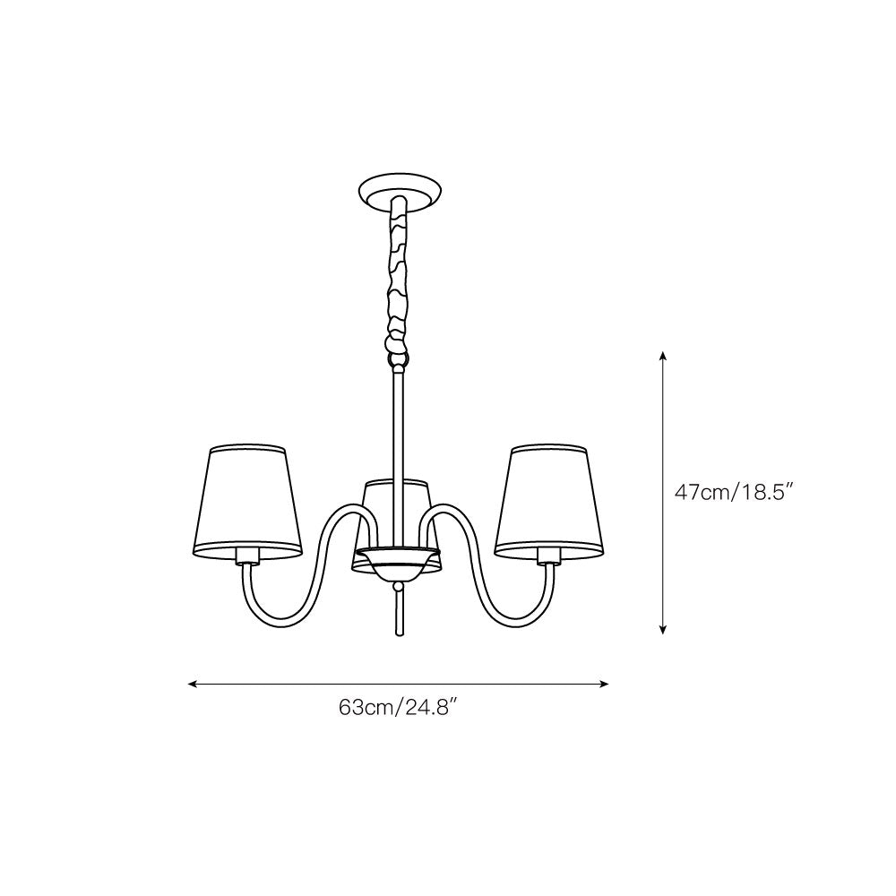 Aged Traditional Stacey Fabric Chandelier | ventumra