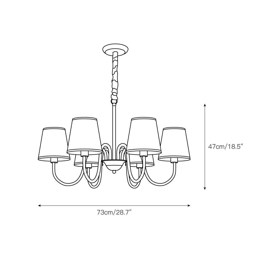 Aged Traditional Stacey Fabric Chandelier | ventumra