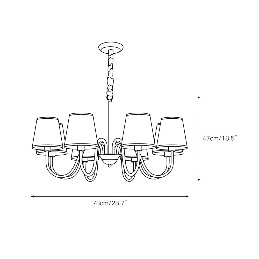 Aged Traditional Stacey Fabric Chandelier | ventumra