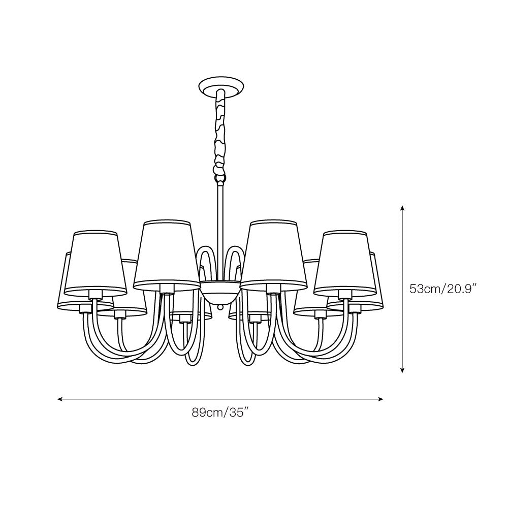 Aged Traditional Stacey Fabric Chandelier | ventumra