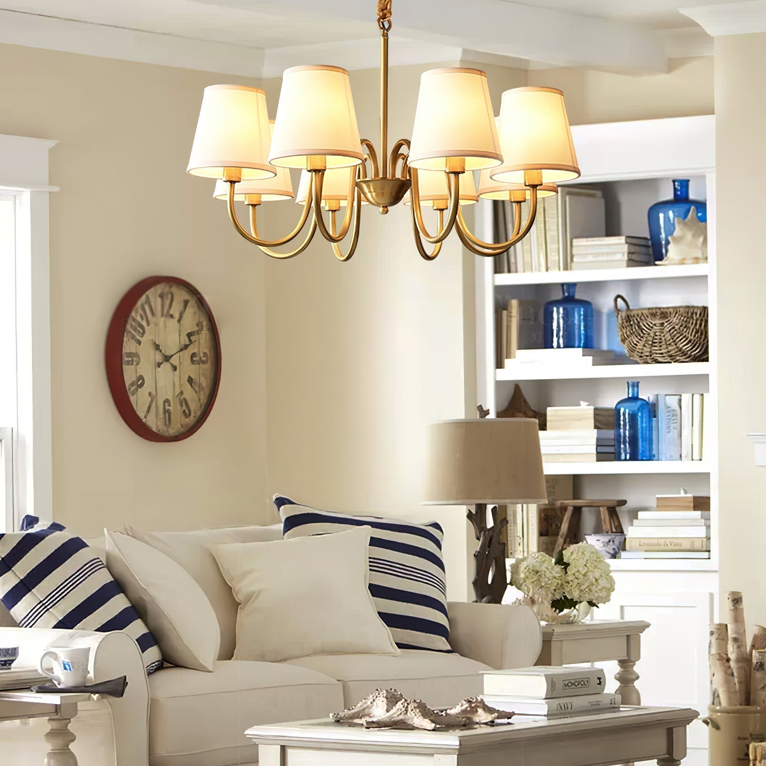 Aged Traditional Stacey Fabric Chandelier | ventumra