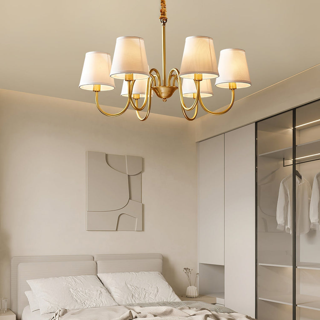 Aged Traditional Stacey Fabric Chandelier | ventumra