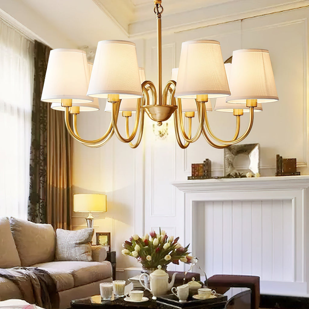Aged Traditional Stacey Fabric Chandelier | ventumra