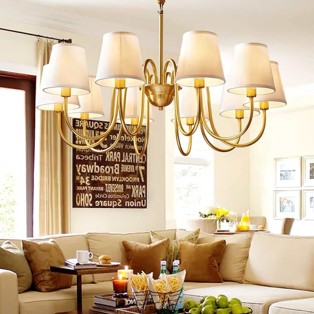 Aged Traditional Stacey Fabric Chandelier | ventumra