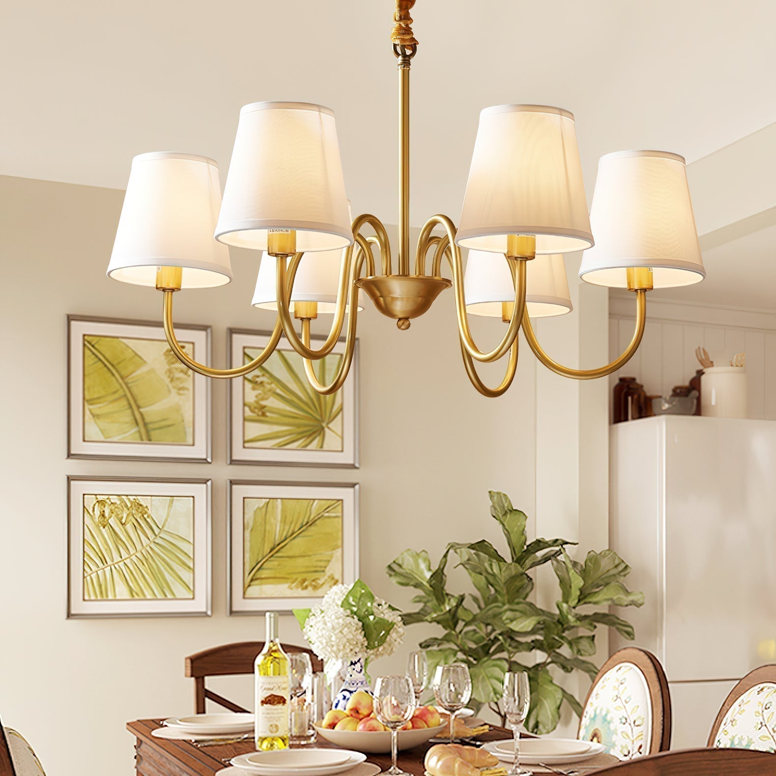 Aged Traditional Stacey Fabric Chandelier | ventumra