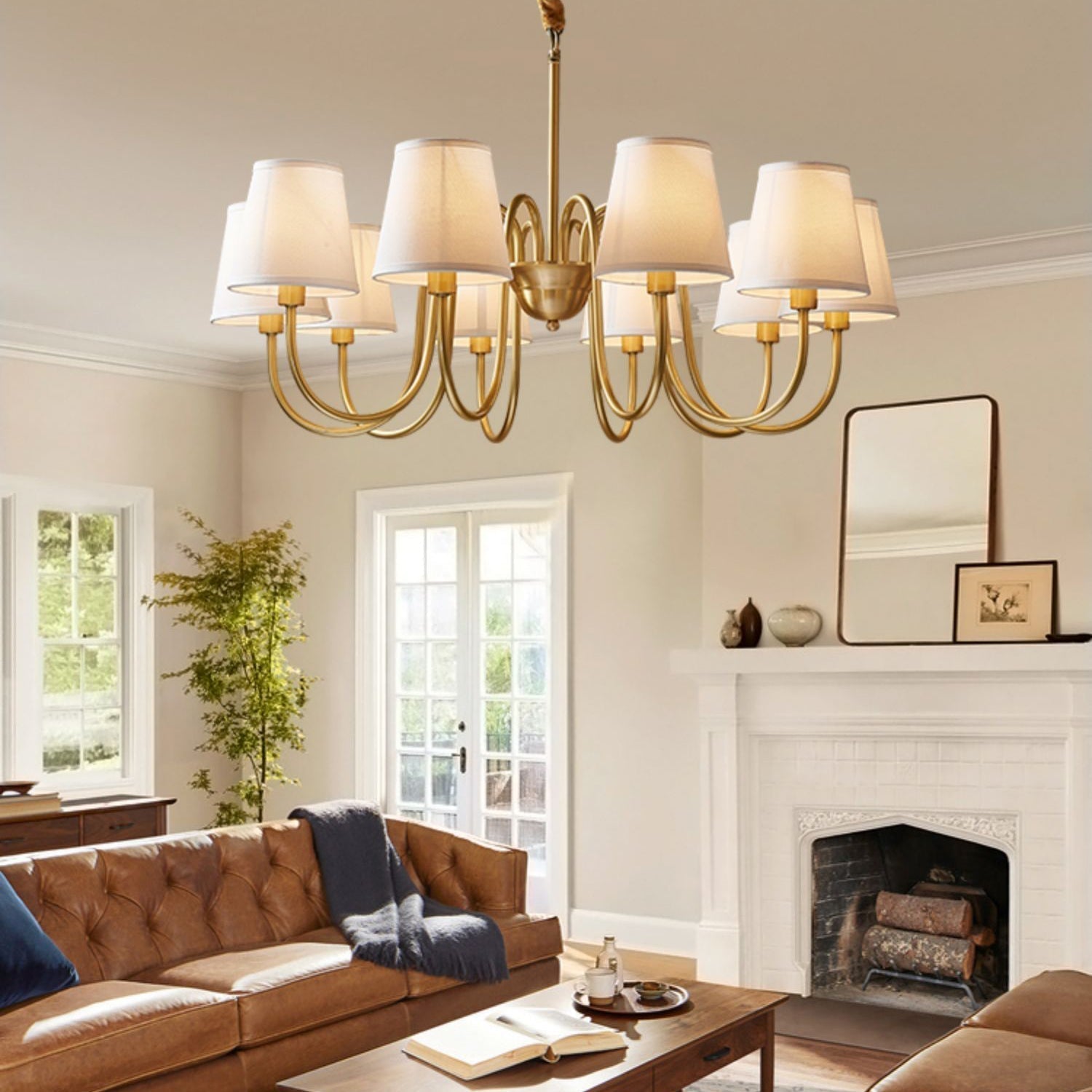 Aged Traditional Stacey Fabric Chandelier | ventumra