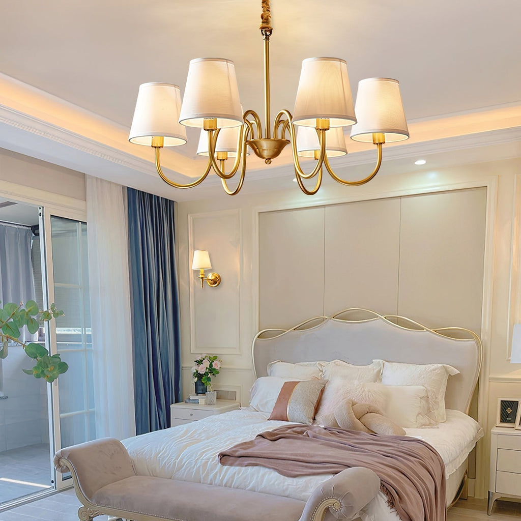 Aged Traditional Stacey Fabric Chandelier | ventumra