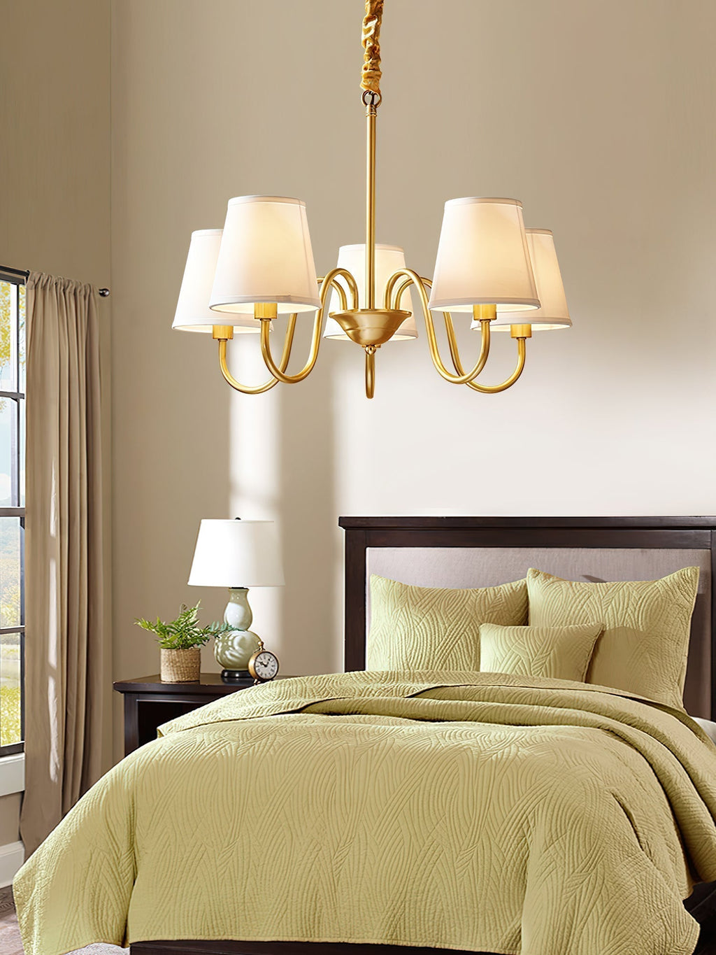 Aged Traditional Stacey Fabric Chandelier | ventumra