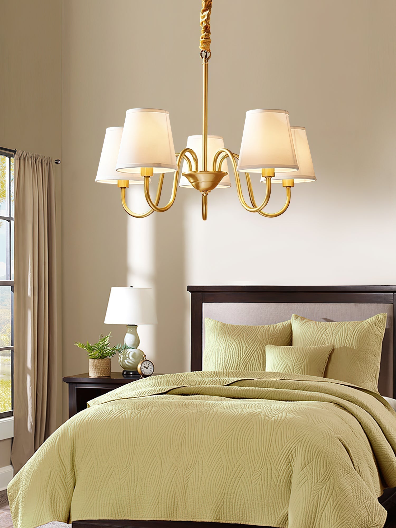 Aged Traditional Stacey Fabric Chandelier | ventumra