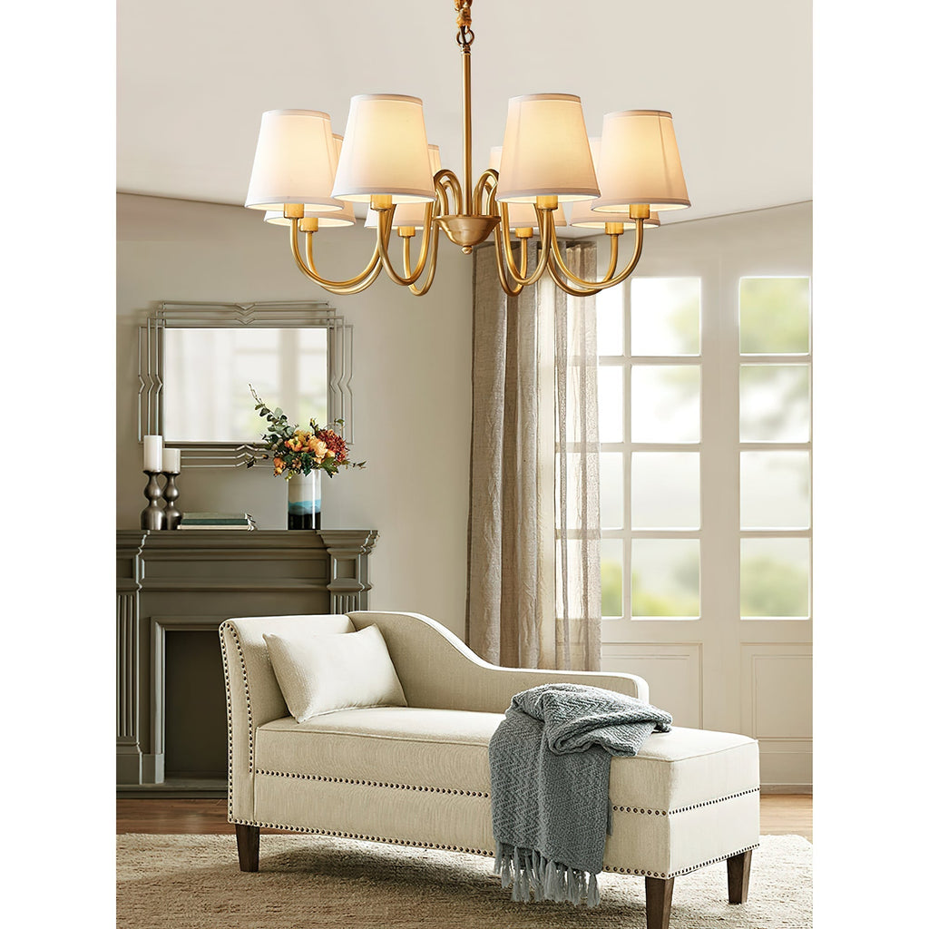 Aged Traditional Stacey Fabric Chandelier | ventumra