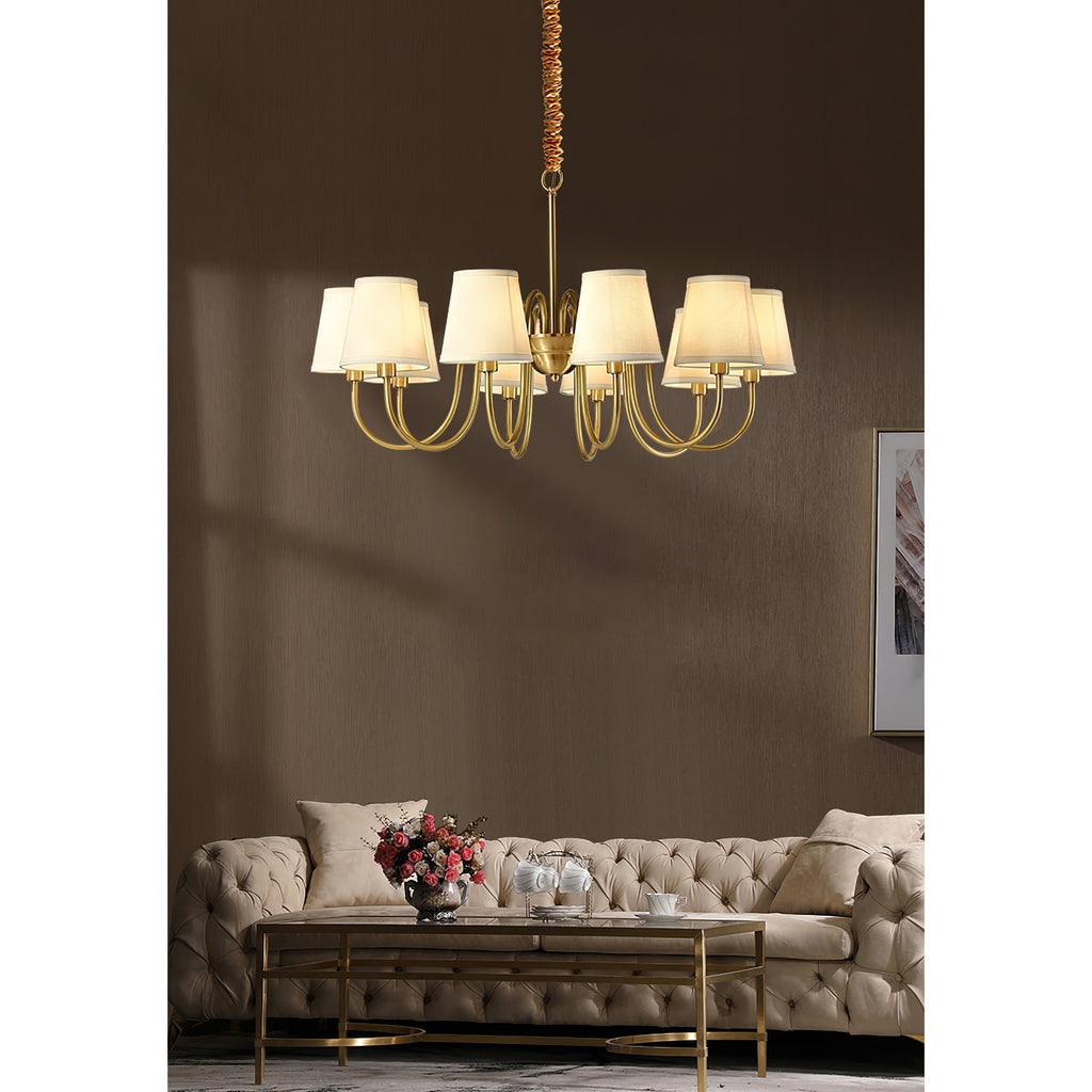 Aged Traditional Stacey Fabric Chandelier | ventumra
