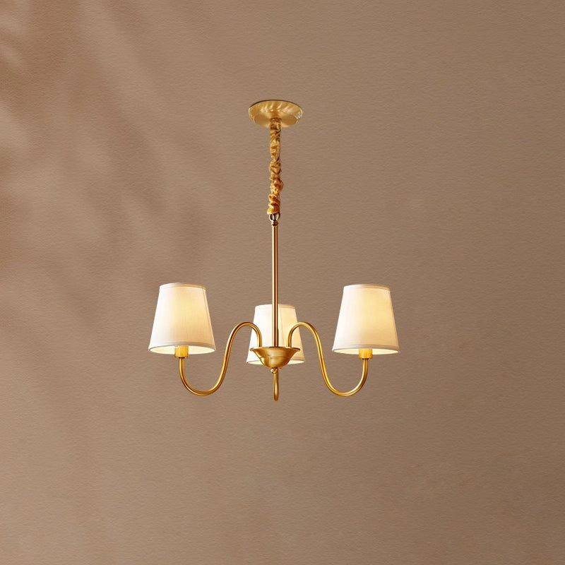 Aged Traditional Stacey Fabric Chandelier | ventumra