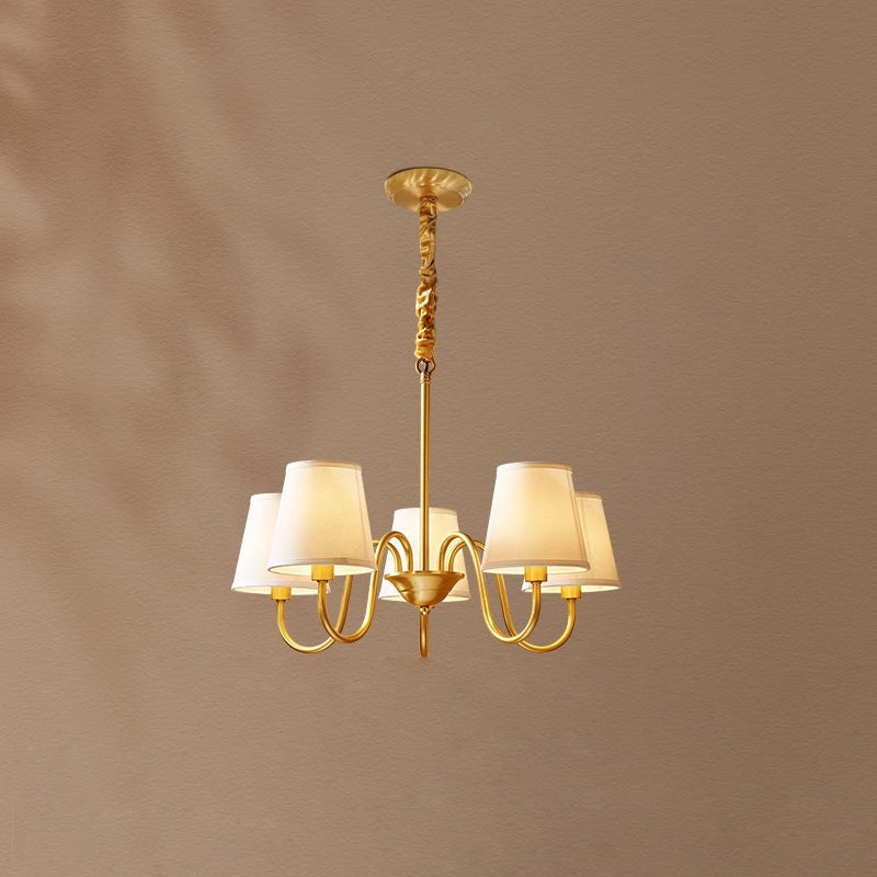 Aged Traditional Stacey Fabric Chandelier | ventumra