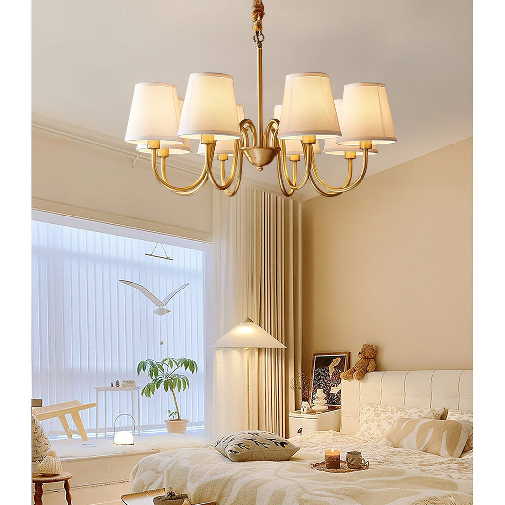 Aged Traditional Stacey Fabric Chandelier | ventumra