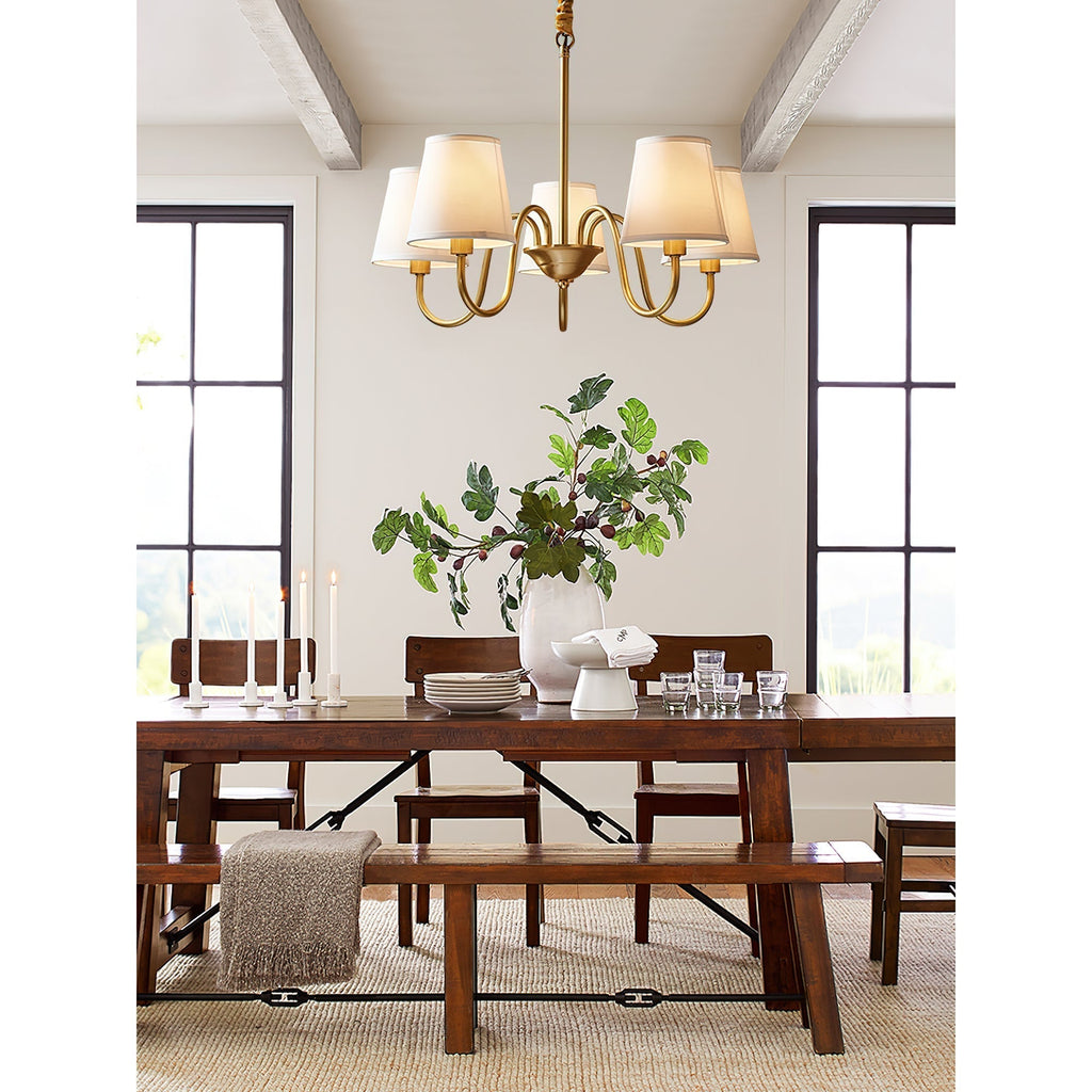 Aged Traditional Stacey Fabric Chandelier | ventumra