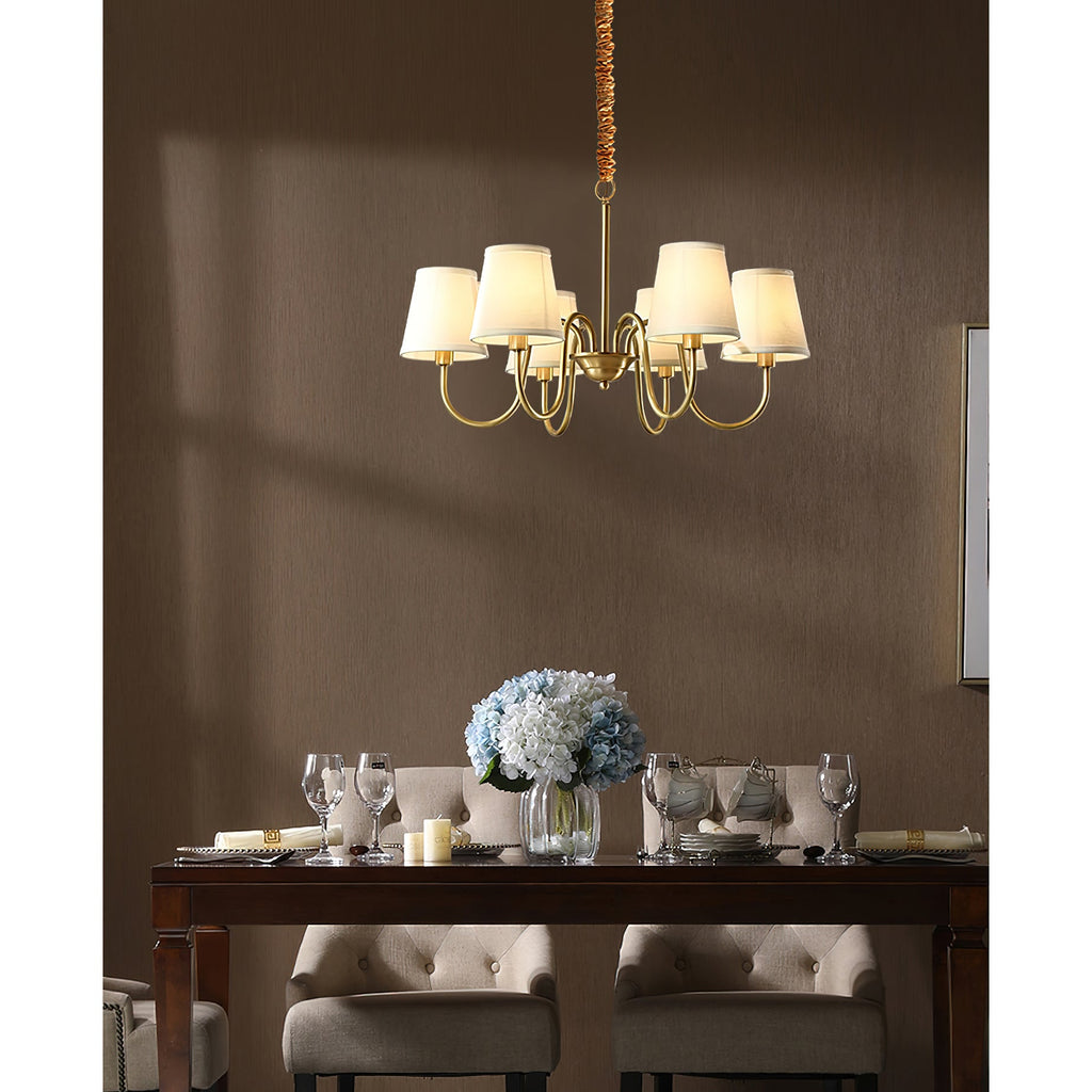 Aged Traditional Stacey Fabric Chandelier | ventumra