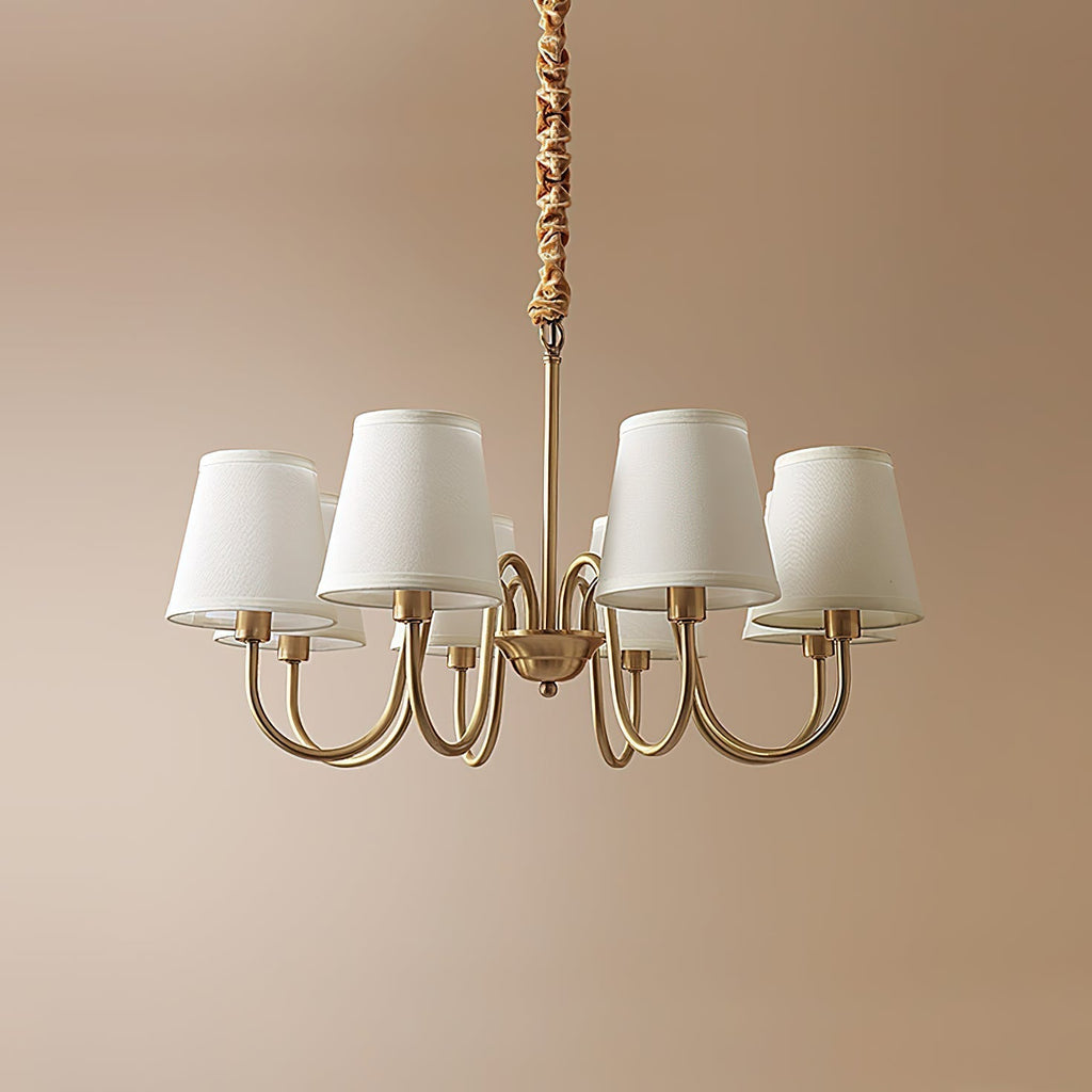 Aged Traditional Stacey Fabric Chandelier | ventumra