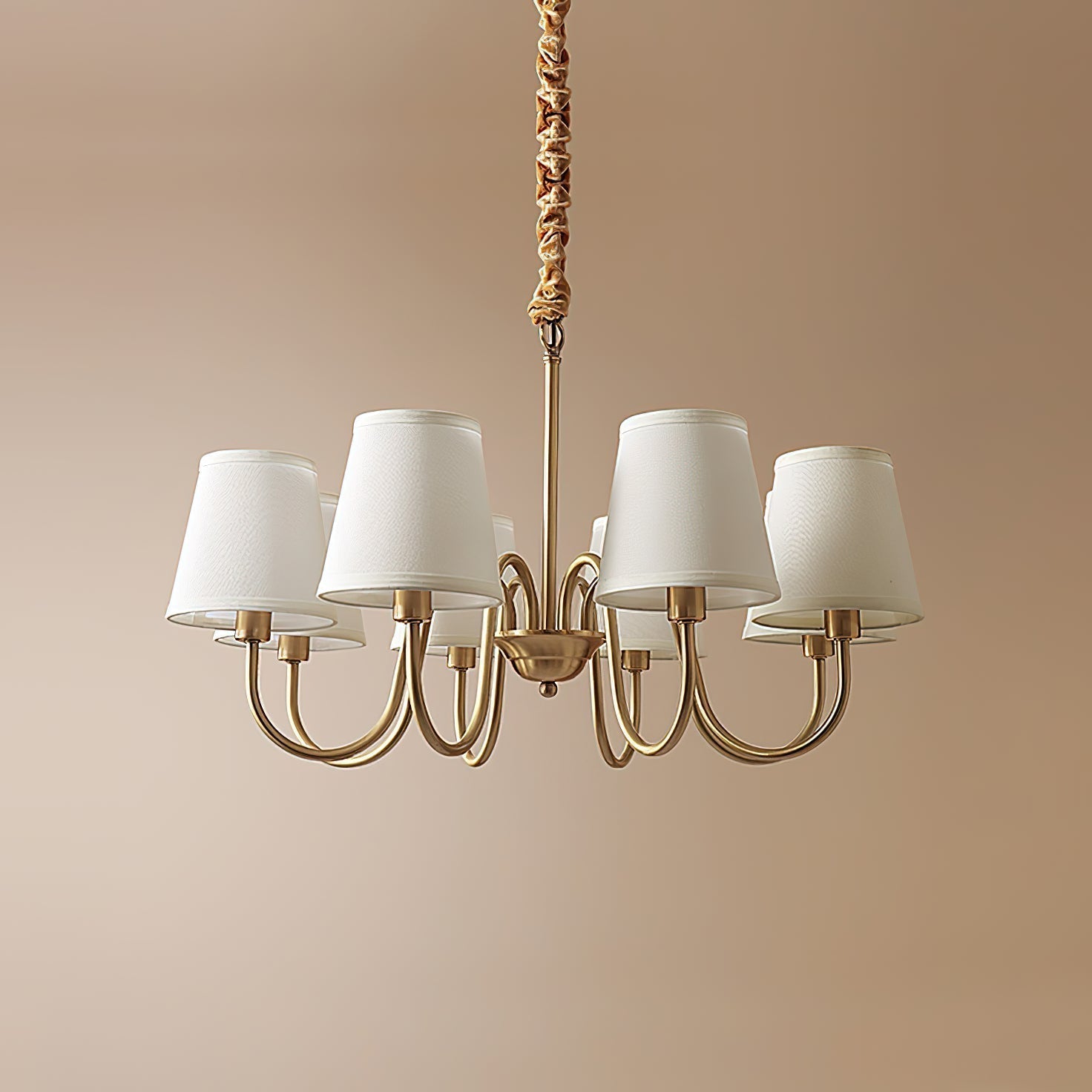 Aged Traditional Stacey Fabric Chandelier | ventumra