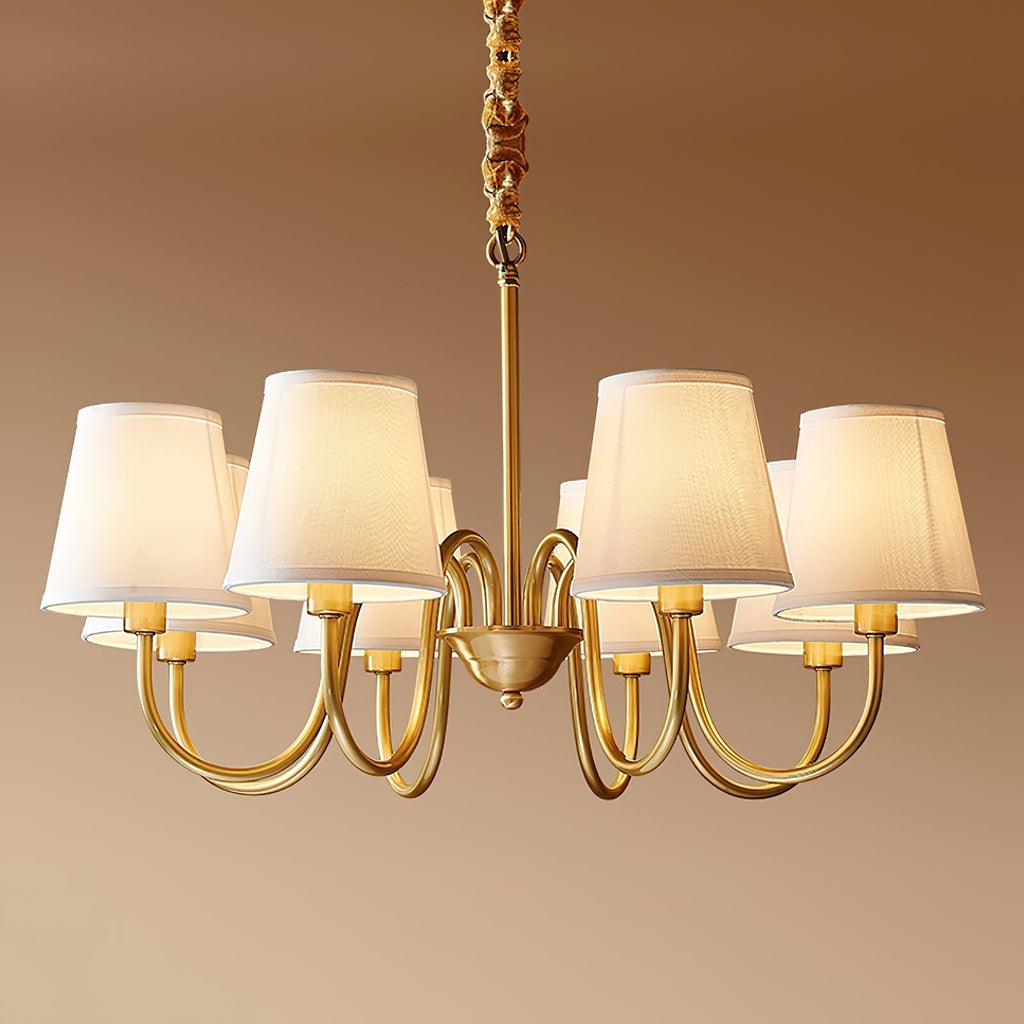 Aged Traditional Stacey Fabric Chandelier | ventumra