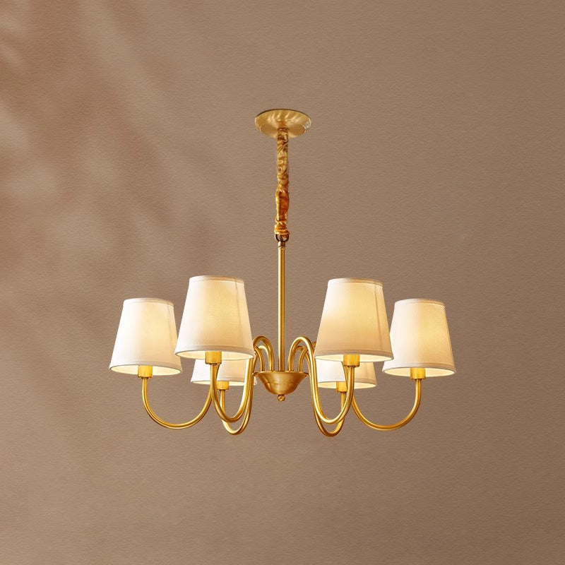 Aged Traditional Stacey Fabric Chandelier | ventumra
