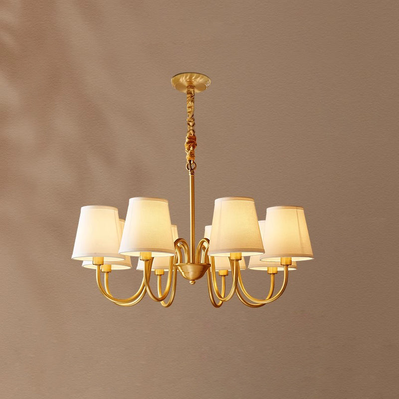 Aged Traditional Stacey Fabric Chandelier | ventumra