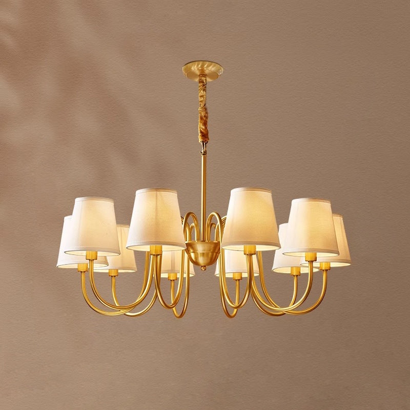 Aged Traditional Stacey Fabric Chandelier | ventumra