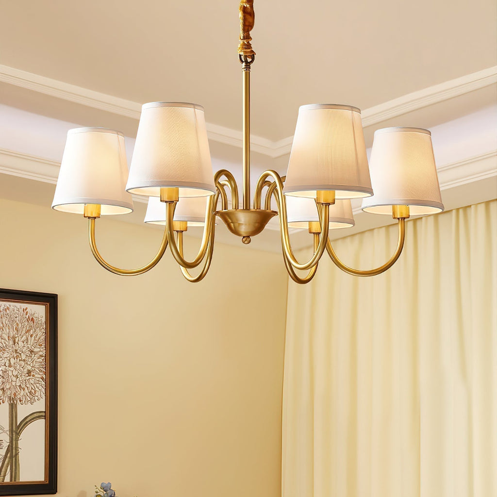 Aged Traditional Stacey Fabric Chandelier | ventumra