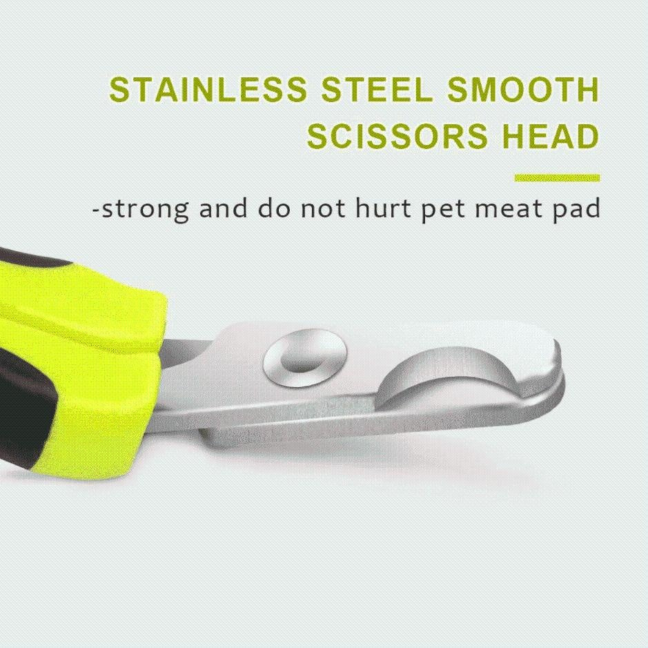 Stainless Steel Pet Nail Clipper — Safety Lock, Ergonomic Grip